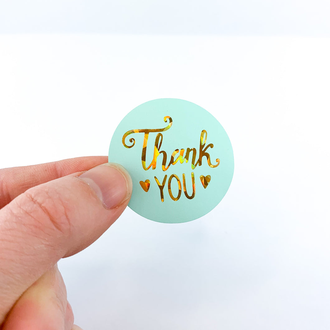 Pastel thank you stickers