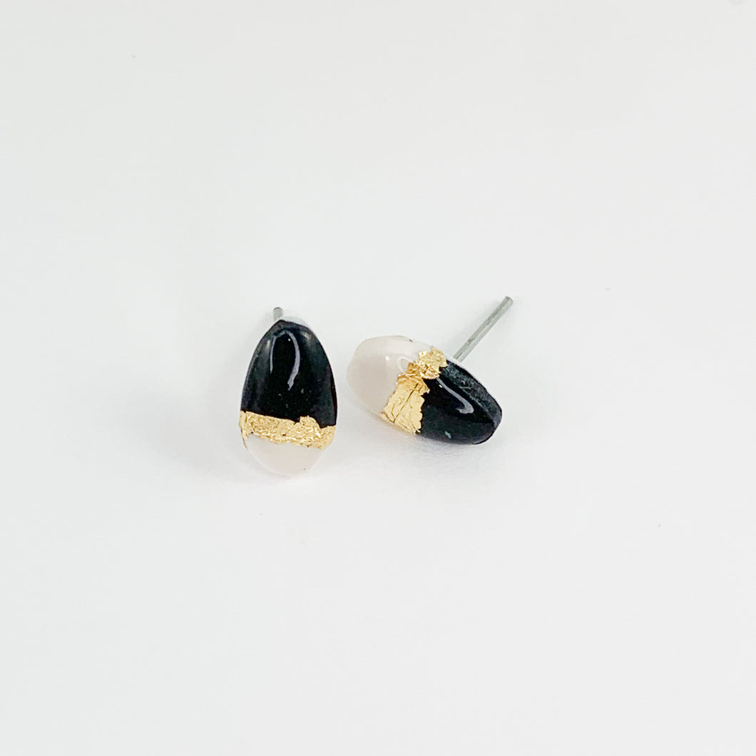 Black, white and gold studs