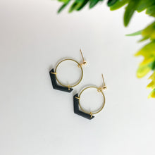 Load image into Gallery viewer, Chevron Hoop Drop Earrings
