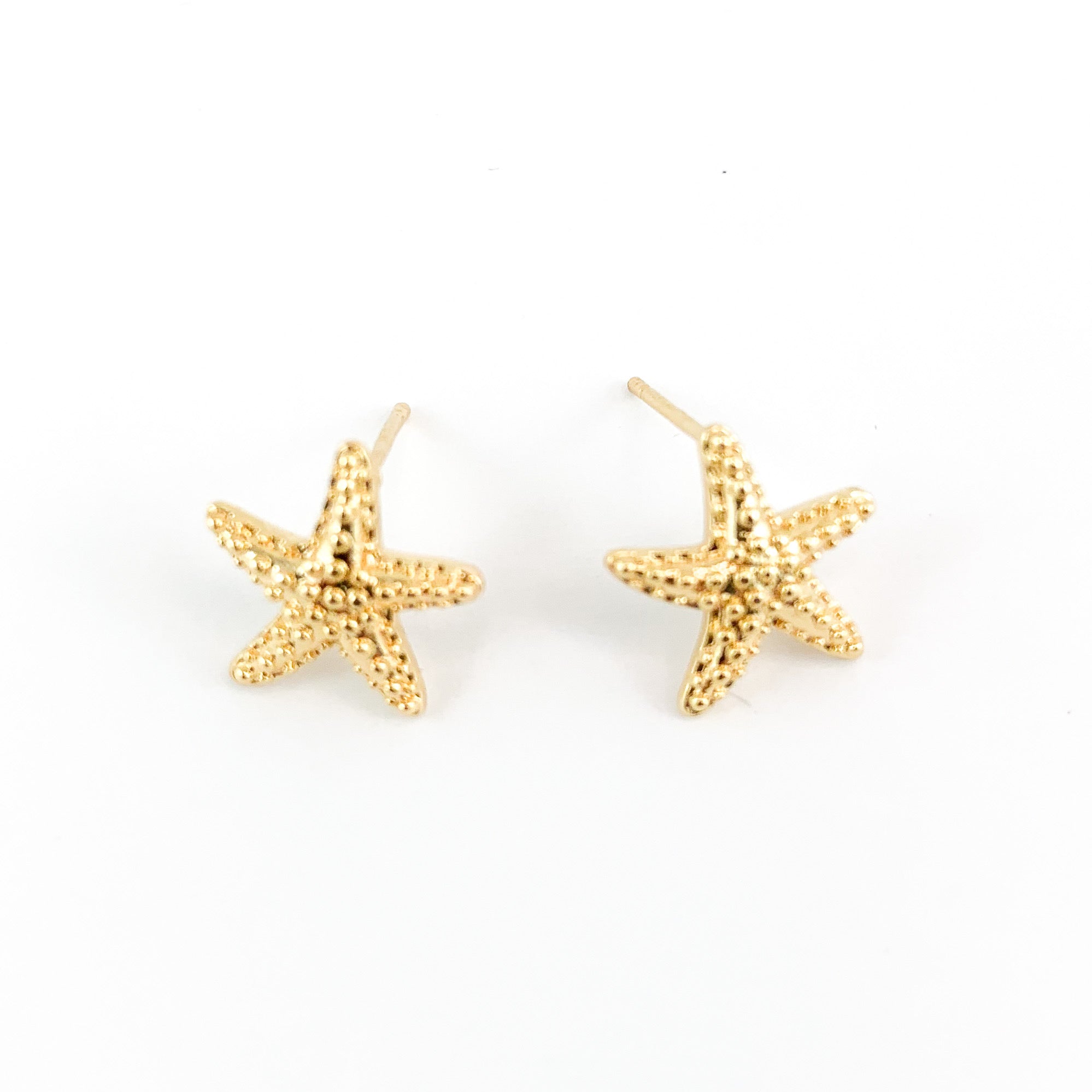 Starfish stud earrings with eyelet, ultra-sensitive