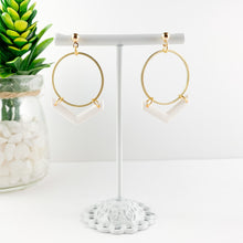 Load image into Gallery viewer, Chevron Hoop Drop Earrings
